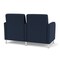 Lesro Siena 2 Seat Tandem Seating, Brushed Steel, RF Blueberry Back, MD Ink Seat, RF Blueberry Panels SN2103 - alternate 2